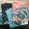 Herr t-shirts personaliserad casual vintage brev vågtryck grafik t-shirt gata sommarpar lösa män och kvinnor kort ärm topp harajuku h240407