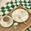 Cups Saucers Tulip Cup And Saucer Ins Ceramic Coffee Suit French Afternoon Tea Advanced Sense