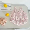 Ensembles de vêtements 2PSC Été Baby Set Cute Pink Peach Peach stéréoscopique Halter Halter et Pantalon For Girls Kids Fashion