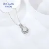 Trendy Pendant Chain Necklace Shining 1Ct Laps Diamond 925 Sterling Silver Jewelry for Women Wedding Birthday Present 240407