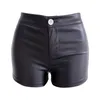 Shorts da donna Pantaloni da donna PU Faux in pelle nera Mid Waist High Street Punk Bulult Short Y2K