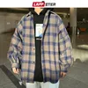 Herren lässige Hemden Männer Vintage Button Up Plaid -Hemd 2024 Mann Streetwear Dicke schwarze Langarm Koreanische Modeblusen