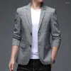 Costumes masculins 2024 Spring and Automn Plaid Business Casual Single Single Fashion Handome Veste Ropa de Hombre M-4XL