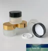 15ML Small Frost Packaging Glass Cream Jar bottle with Gold Black Lids White Seal6524214