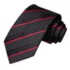 Coules de cou Stripes noires et rouges pour hommes pour hommes Tie à la main-d'œuvre Colliers de boucles à main