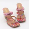 Slippers Big Size Women Summer Beige Heeled Sandals Shoes Slides Low Rubber Flip Flops Pantofle Black Hawaiian Glitter Soft
