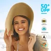 Geniş Memlu Şapkalar Kova Şapkaları Yaz Düz Renk Moda Rhinestone14cm Büyük boy güneş şapkası bayanlar plaj güneş koruyucu hasır şapka seyahat katlanabilir UV panama toptan 240407