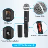 Microphones Professional UHF Wireless Microphone System Karaoke Handheld for Home Theatre PA Speaker Singing Party Church avec écran LED