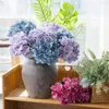 Dekorativa blommor konstgjorda för cafédekoration Vibrant faux silke hortensia blommor arrangemang bröllop party heminredning kontor