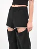 Design dei pantaloni da donna con abito nero intarsio intarsio intarsiata gamba larga per la personalità versatile planimetria