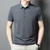 Herren -T -Shirts Boutique Mode urbane Feste Farbe vielseitiger Sommer -Polo -Hemd Kurzarm