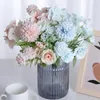 Fiori decorativi 32 cm Rosa artificiale fiore bouquet set pu decorazioni di soggiorno finto tavolo atmosfera di Natale ti amo