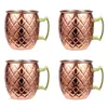 4PCS 550 ml Miedziana siatka młotka Moskiew Moscow Mule Mub Parb Puchar Kawa 240407