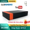 Box GT Media V8 Nova Gtmedia V8X DVBS/S2/S2X 위성 TV 수신기 디코더 2.4g Wi -Fi H.265 CCAM M3U TV 박스 스톡으로 내장되었습니다.