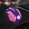 Mice Silent Pink Light Purple Glow Anime Cute Computer Mouse Wired Optoelectronic Game Mouse Y240407