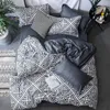 Ensembles de literie linge de lit géométrique Deep Nordic Kids Duvet AW41 # COUVERTURES COUVERTURES KING DOUBLE TIME NOIR