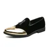 Casual schoenen groene loafers gouden teen cap slip-on heren kwast zacht lederen flats wandelende mannen nubuck