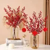 Kwiaty dekoracyjne 20 przedmiotów sztuczne gałęzie jagodowe żywe czerwone jagody na świąteczne dekoracje domu sztuczne dekoracje