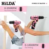 Hilda Electric Drill 12V Tournevis sans fil mini pilote d'alimentation sans fil DC Batterie lithiumon 240402