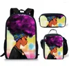 Рюкзак мультфильм новинка Cool Lovely African Girls 3D Print 3PCS/SET SUCIL SCHOOL BAGS Сумки ноутбук дневной пакет