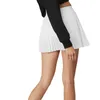 Al-Women's Yoga Tennis kjol Nytt bekväm smickrande snygga sportshorts roliga ruffle trim wrap-stil tenniskjolar med bekväm inre kort dold innerficka