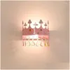 Wall Lamp Childrens Room Bedside Lights Colorf Crystal Crown Cartoon Creative Boy Girl Baby Decor Lamps Led Drop Delivery Home Garden Otj0N