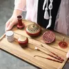 Teaware Sets Chinese Red Burnt Blue Pure Copper Incense Tools Set Seal Striking Burner Powder Mould Making