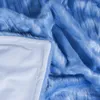 Blankets Swedish Dream Sky Blue Faux Fur Blanket Bedding Decorated Bedroom Living Room 2 Layers Soft Thickened Single Double