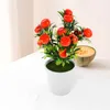 Decorative Flowers Artificial Potted Fruit Tree Realistic Orange Bonsai Ornament Decor