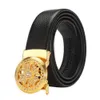 New fashion men's designer belt rotating alloy automatic buckle casual hundred bypass head layer cowhide belt