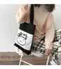 Bag Ladies Canvas Women Cute Cow Print Shoulder Female Large Capacity Handbag Student Kawaii School Grils Shopping