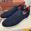 Casual Shoes Tenis Masculino Elastic Knitting Men Loafers Round Toe Flat Heel Breathable Tennis Runner's Walking Zapatillas Hombr