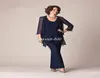 Three Pieces Chiffon Mother of the Bride Pant Suits 2020 Long Sleeves Formal Plus Size Beach Mother Dress Coat Evening Party Gowns2015809
