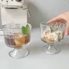 Verres à vin 270 ml super mignon transparent en verre court glacée de crème glacée bol tasse de milkshake à grande valeur