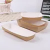 Einweg -Geschirr 50 PCs Tablett Kuchen Papier Papierbord Bandejas Para Comida Party Lieferungen Kraft