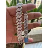 MOISSANITE Diamond Hiphop Jewelry Link Pulsera Link Llegada Hot 925 Silver Nuevo regalo de Navidad para hombres y mujeres 1 pieza