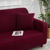 Chair Covers Wine Red Solid Color Elastic Spandex Couch Cover Armchair Protection Sofa For Living Room Single Lover 3 4 Seater