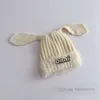 Crianças Longo Rabbit Ear malha Hat Boys Meninas Carta Aplique Pluxh Edge Beanie Autumn Winter Kids Protection Cap Z5006