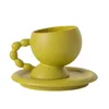 Mokken hoogwaardige koffiekop en schotel set ins style European Ceramic Home Eenvoudige blauwe mok