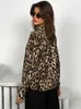 Frauen Leopard Print Shirt Mode Blusen Frauen Tops 240407