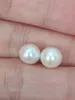 Stud Earrings Real Po 8mm Natural South Sea White Round Pearl 14K YELLOW GOLD