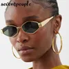 Sunglasses Small frame polygonal sunglasses for womens 2024 luxury brand designer metal punk sunglasses for mens retro diamond shaped sunglassesL2404