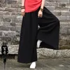 Pantalon féminin en coton d'été Femmes d'origine Soft Wide jambe rétro longue en vrac chinois style élastique pantalon ethnique
