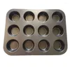 Baking Moulds 12 Round Cake Tins Of Carbon Steel Non-stick Muffin Mold Paper Cups Tools And Supplies Are Easy To Demould