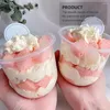 Kubki jednorazowe słomki 50pcs 360 ml kubek z herbatą z pokrywką U kształt sok z plastikowe picie deserowe lody