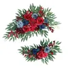 Fleurs décoratives 2x artificiel floral swag mariage garales pancartes de bienvenue pour décoration de cérémonie de réception en toile de fond