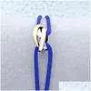 Bracelets de charme Bracelet en acier inoxydable 3 Color Metal Backle Ribbon Lace Up Chain Ajustement Taille pour femmes hommes DIY Drop Livraison JE DHN8V
