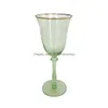 Wine Glasses 300Ml Colored Glass Goblet Red Champagne Saucer Cocktail Swing Cup For Wedding Party Ktv Bar Creative Jy11 Drop Delivery Dhszw