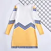 Стадия Wear 6pcs Kids Girls Charlider Школьная униформа Cheer Cheer Cosplay Club -одежда черлидинг костюмы танцевальные платья с шортами