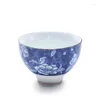 Tassen Untertassen 1PCS Retro blau und weißer Keramik Tee Tasse Chinesische Porzellan Nachmittag Teetasse Espresso Potterie Kaffee